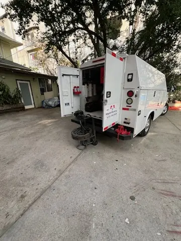 Magnet Plumbing service vehicle on-site for Water Heater Repair in Saint Augustine